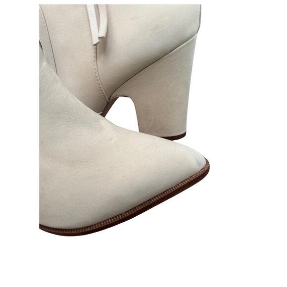 Sam Edelman Niomie Leather Western Booties Ivory Cream 3.5" Heel Size 7 - Picture 7 of 8